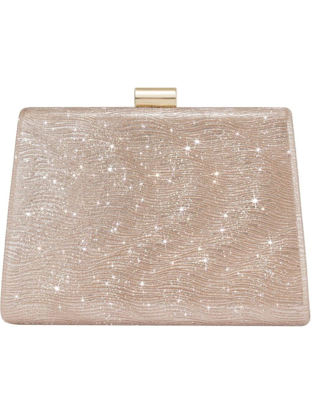 Women's Champagne Sparkly Clutch Purse Detachable Chain Wedding Prom Evening Bag